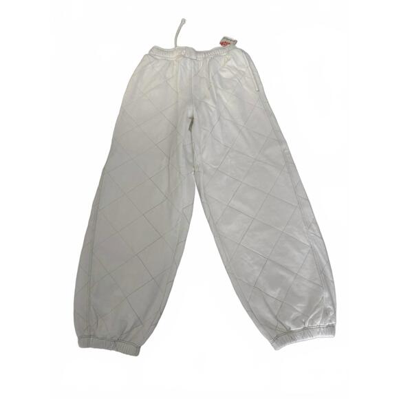 NEW FREE PEOPLE women's cross stitch sweat pant in ivory